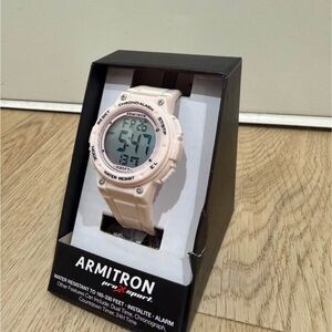 Armitron Digital Watch with Cream Band